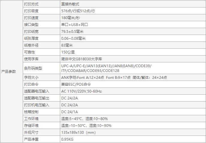 佳博S-C803详细参数